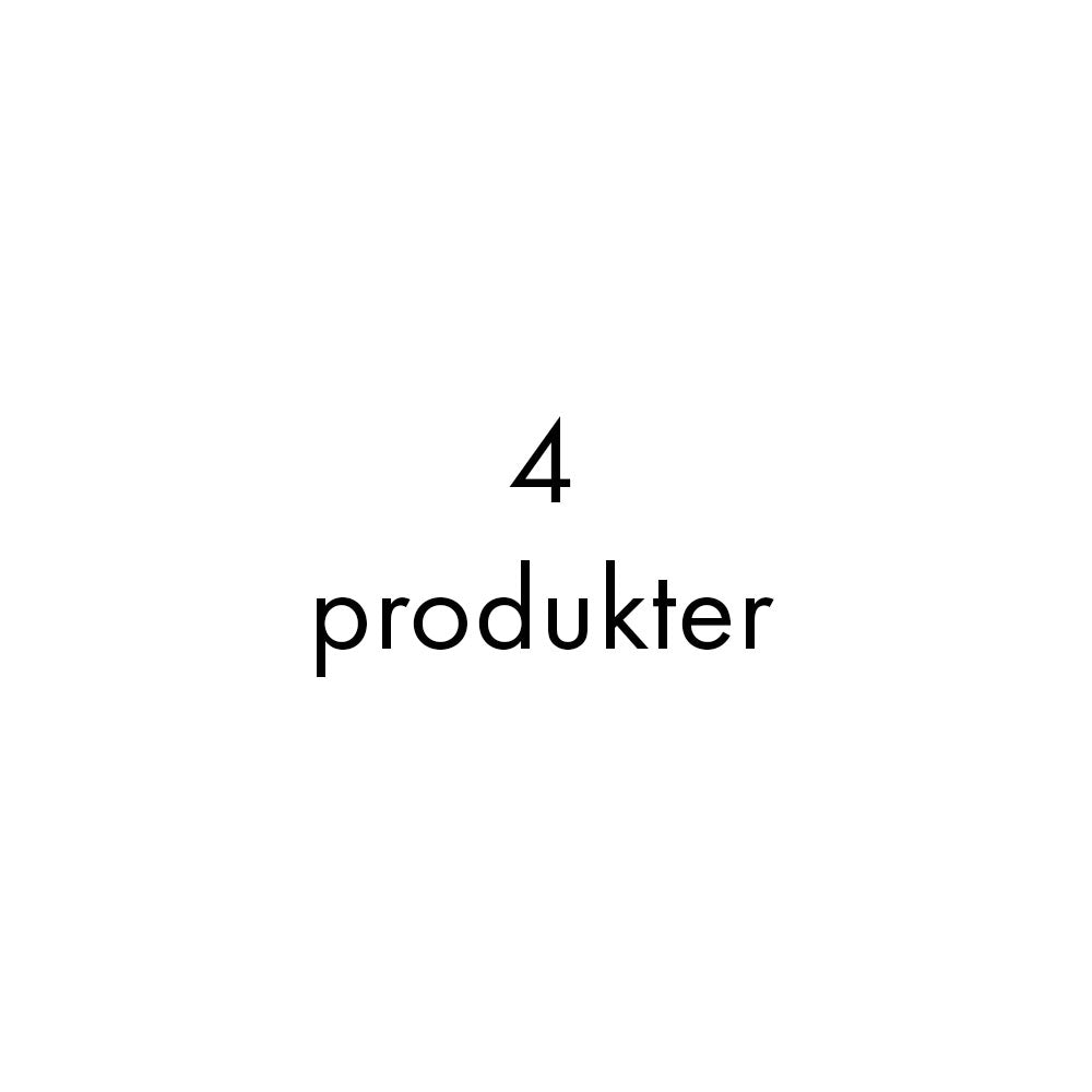Collection med 4 produkter og på manual